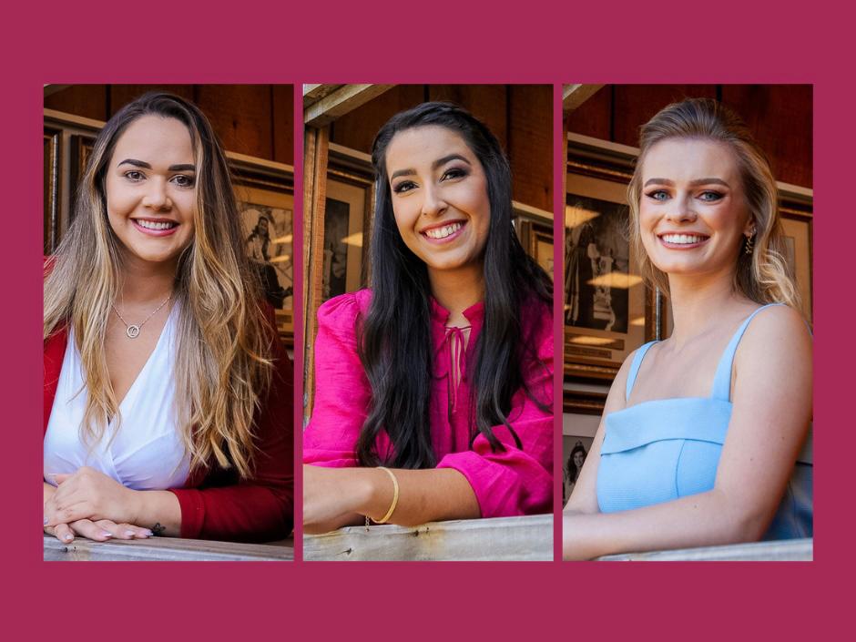 Três candidatas a rainha da Festa